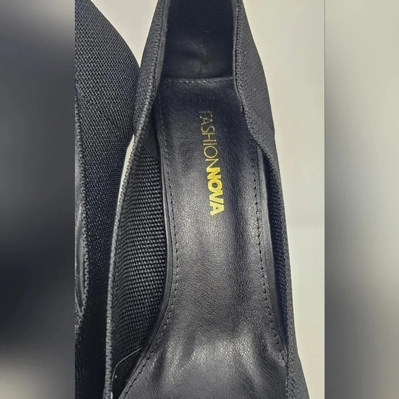 Fasion Nova Bentley Knit Fabric Stilletos Size 10 Black - Picture 4 of 11